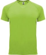 Bahrain miesten lyhythihainen urheilu-t-paita, kalkinvihreä liikelahja logopainatuksella